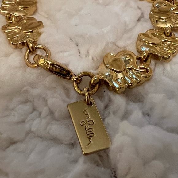 Lilly Pulitzer Gold Sculpted Elephant Bracelet EUC - Picture 2 of 7